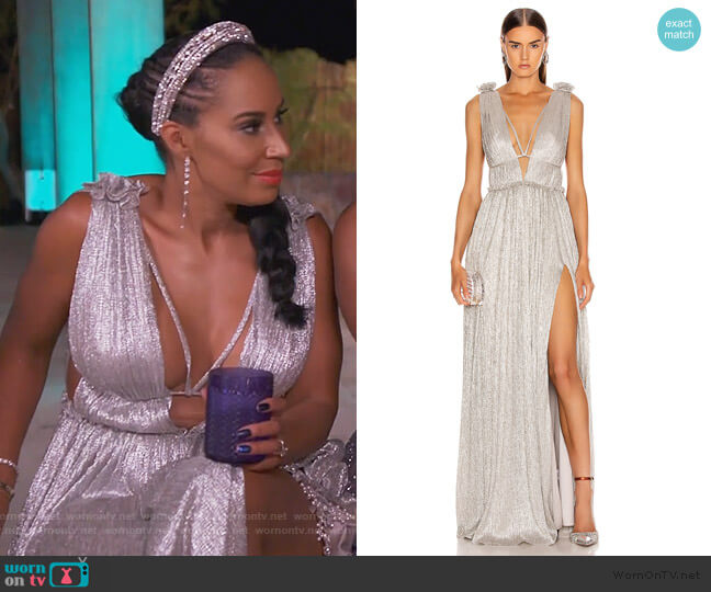 Jonathan Simkhai Plisse Lame Maxi Dress