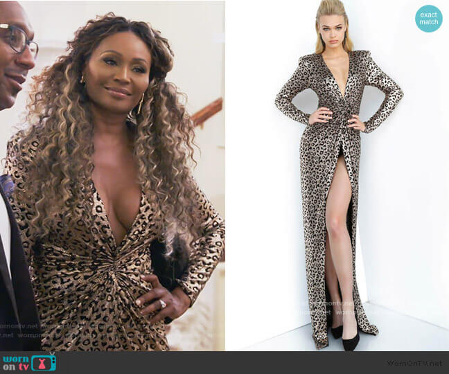 Jovani Print Ruched Bodice Prom 3171 Dress worn by Cynthia Bailey on The Real Housewives of Atlanta