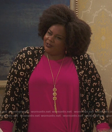 Trudy Judy’s black leopard cardigan on Brooklyn Nine-Nine