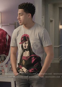 Junior gray Mona Lisa graphic tee on Black-ish