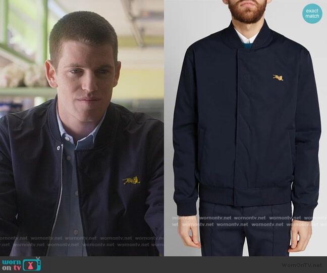 Kenzo Jumping Tiger Logo Reversible Bomber Jacket worn by Guzman (Miguel Bernardeau) on Elite