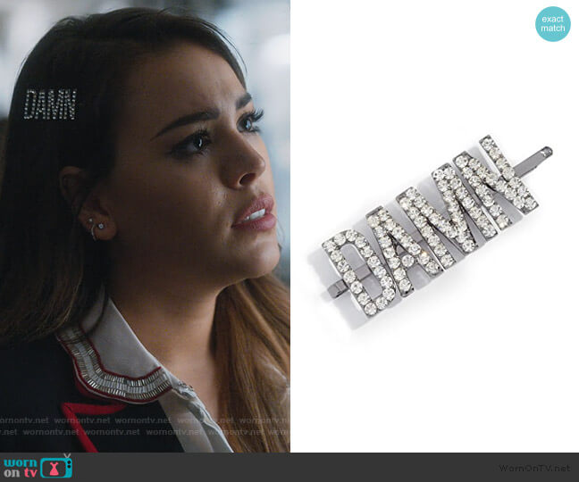 Kitsch x Justine Marjan Damn Rhinestone Bobby Pin worn by Lucrecia Motesinos (Danna Paola) on Elite