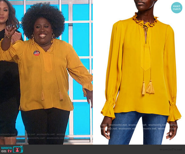 Kobi Halperin Cara Blouse worn by Sheryl Underwood on The Talk