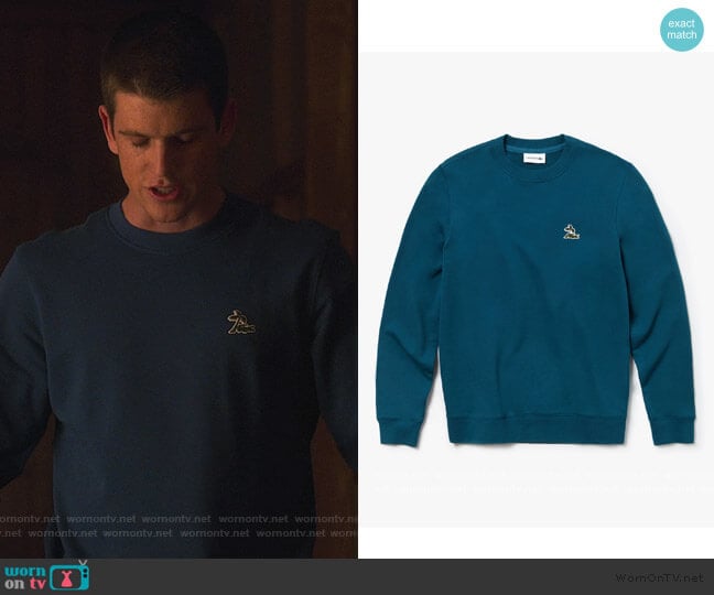 Lacoste Crew Neck Fleece Sweatshirt worn by Guzman (Miguel Bernardeau) on Elite
