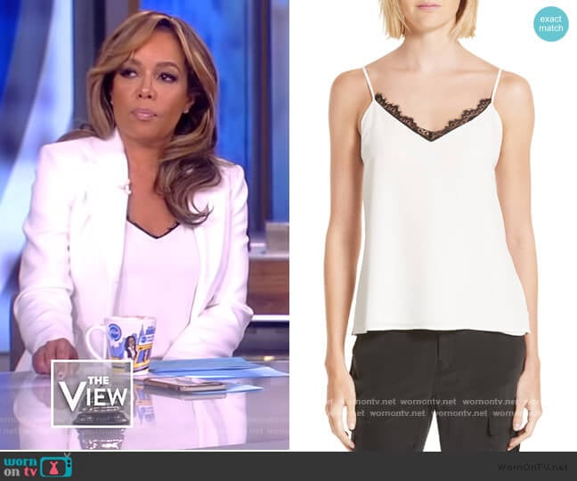 L'Agence Lia Lace Trim Silk Camisole worn by Sunny Hostin on The View