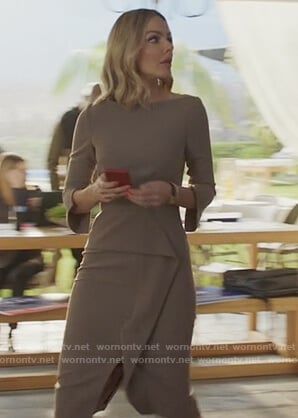 Laura’s beige peplum dress on All American