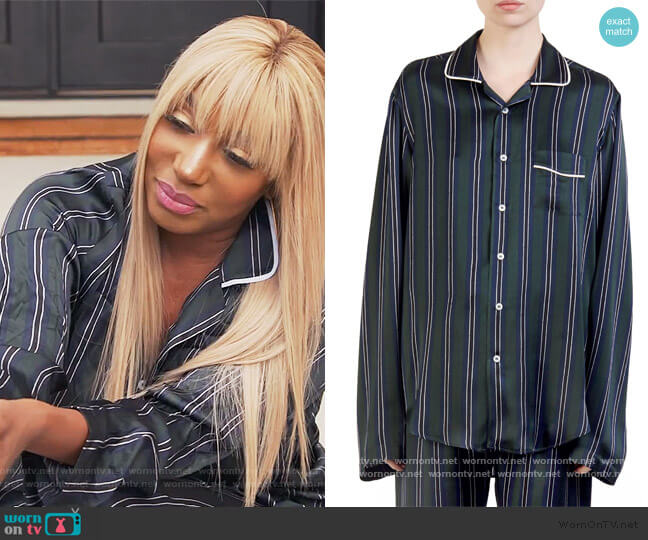 Loewe Stripe Pajama Shirt worn by Nene Leakes on The Real Housewives of Atlanta