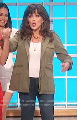Marie’s green utility jacket on The Talk