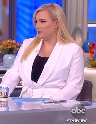Meghan’s white tie waist blazer on The View