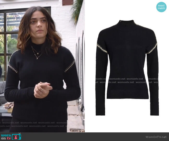 Minnie Rose Cashmere-Blend Whip Stitch Turtleneck Sweater worn by Olive Stone (Luna Blaise) on Manifest