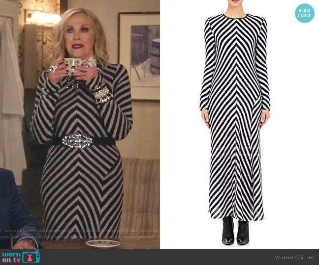 Haider Ackermann Chevron Sweaterdress worn by Moira Rose (Catherine O'Hara) on Schitts Creek