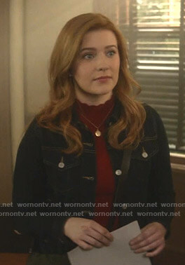 Nancy’s denim jacket on Nancy Drew