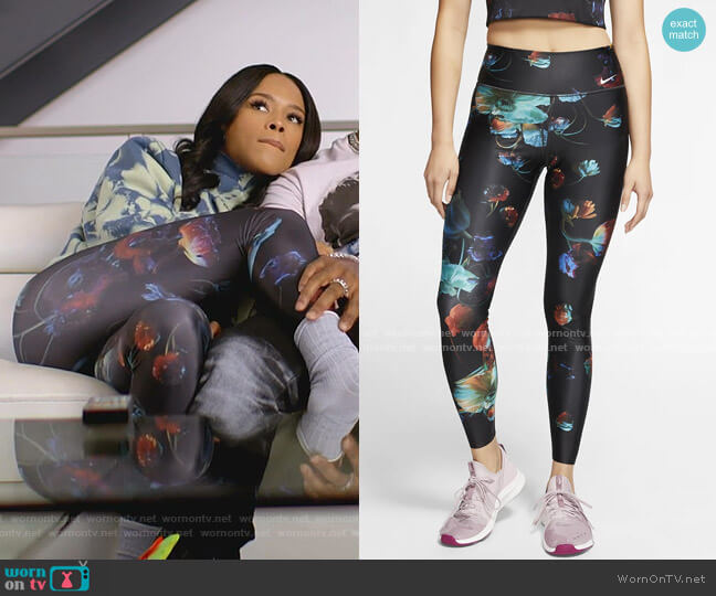 Nike Floral Training Leggings worn by Tiana Brown (Serayah McNeill) on Empire