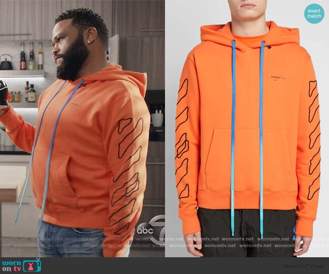 Off White Abstract Arrows Slim Hoodie worn by Andre Johnson (Anthony Anderson) on Black-ish