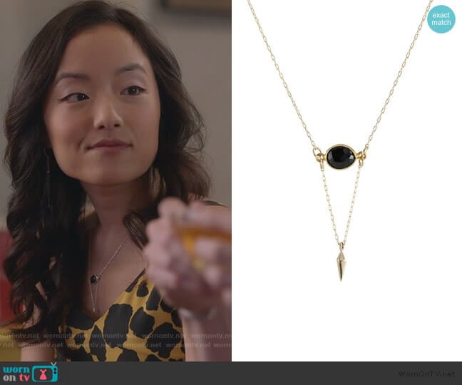 Peggy Li Onyx Point Necklace worn by Janet (Andrea Bang) on Kims Convenience