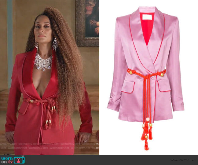 Peter Pilotto Belted Fitted Jacket worn by Rainbow Johnson (Tracee Ellis Ross) on Black-ish