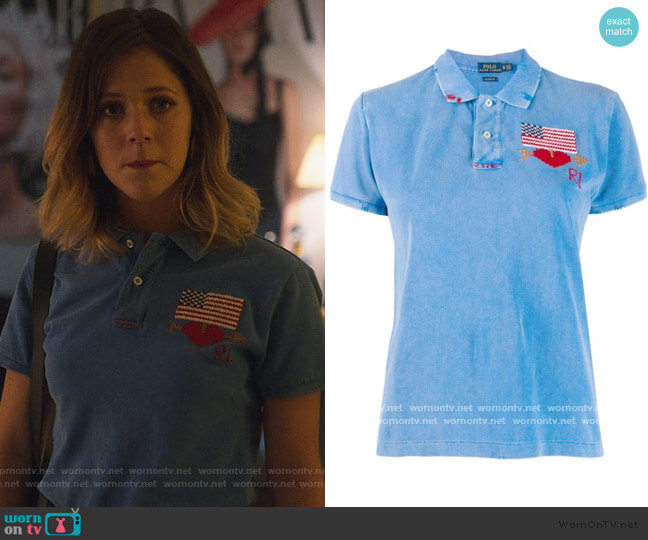 Ralph Lauren Embroidered Flag Polo worn by Cayetana Grajera Pando (Georgina Amoros) on Elite