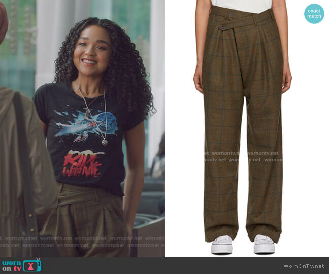 R13 Triple Pleat Crossover Trouser worn by Kat Edison (Aisha Dee) on The Bold Type