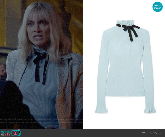 RED Valentino Grosgrain-trimmed wool sweater worn by Beth Kane (Rachel Skarsten) on Batwoman