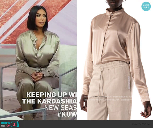 Reuben Avenue Ory Silk Shirt worn by Kim Kardashian on Keeping Up with the Kardashians