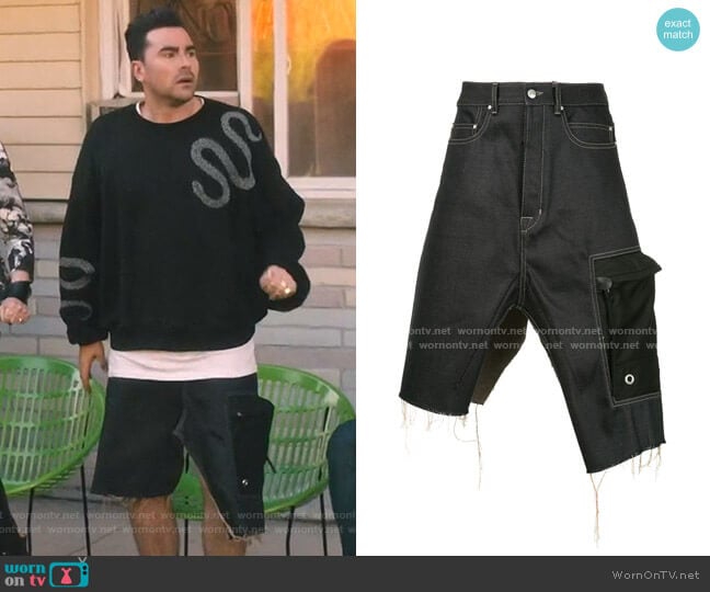Rich Owens Cargo Denim Skirt worn by David Rose (Daniel Levy) on Schitts Creek