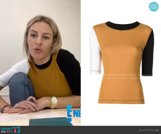 Rosetta Getty Colour Block T-shirt worn by Morgan Stewart on E! News