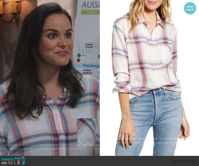 Rails in White Melon Sage Charli Shirt worn by Amy Santiago (Melissa Fumero) on Brooklyn Nine-Nine