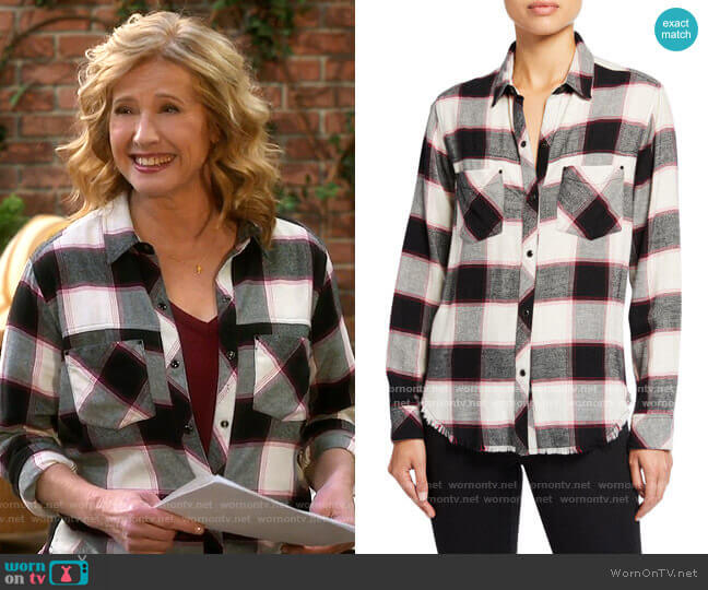 Rails Leo Shirt in White/Black worn by Vanessa Baxter (Nancy Travis) on Last Man Standing