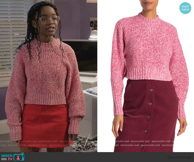 Rebecca Minkoff Bowie Crop Pullover Sweater worn by Diane Johnson (Marsai Martin) on Black-ish