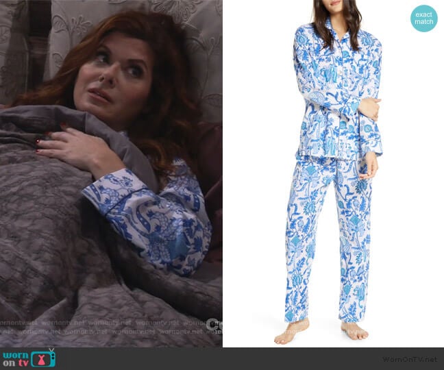 Roller Rabbit Amanda Floral Print Pajamas worn by Grace Adler (Debra Messing) on Will and Grace