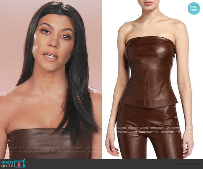 Rosetta Getty Leather Bandeau Top worn by Kourtney Kardashian on Keeping Up with the Kardashians