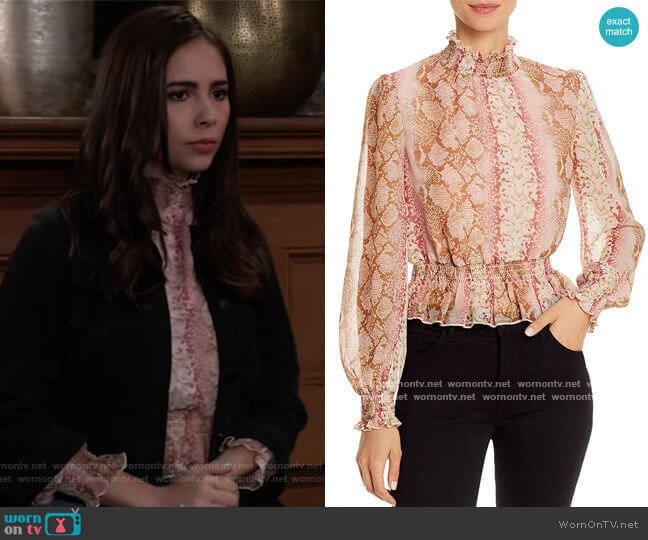 Lucy Paris Ruffled Mockneck Top worn by Molly Lansing-Davis (Haley Pullos) on General Hospital