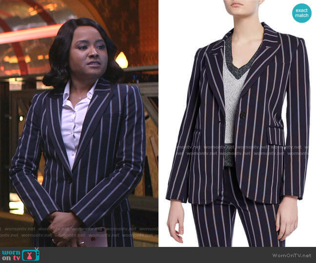 Derek Lam 10 Crosby Striped Stretch Blazer