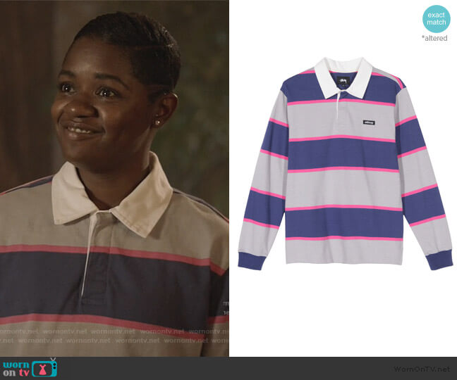 Stussy Blake Rugby Jersey worn by Tamia Cooper (Bre Z) on All American