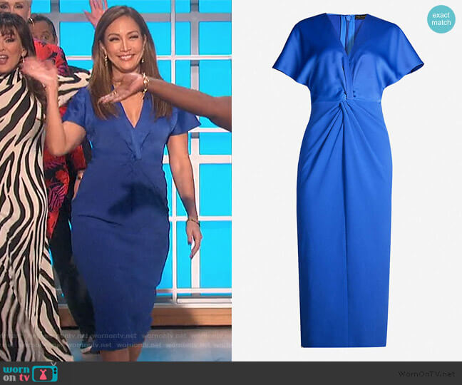 Ted Baker Ellame wrap-waist Crepe Dress worn by Carrie Inaba on The Talk