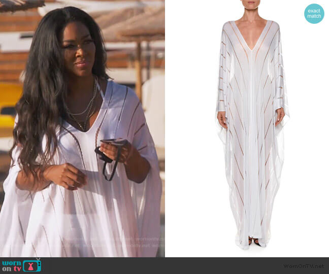 Tom Ford Long Sheer Open-side Caftan worn by Kenya Moore on The Real Housewives of Atlanta