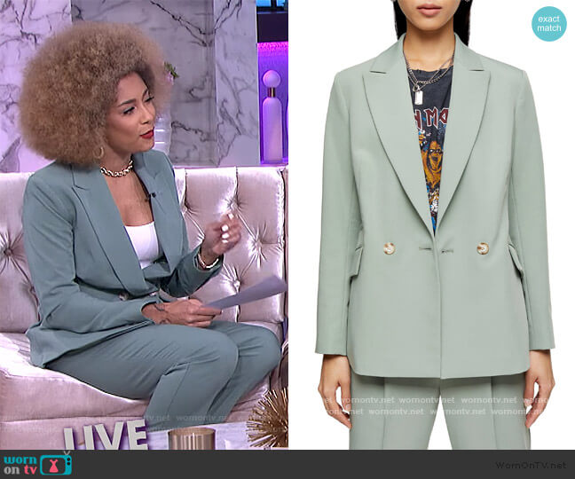 Topshop Kiki Double Breasted Blazer worn by Amanda Seales on The Real