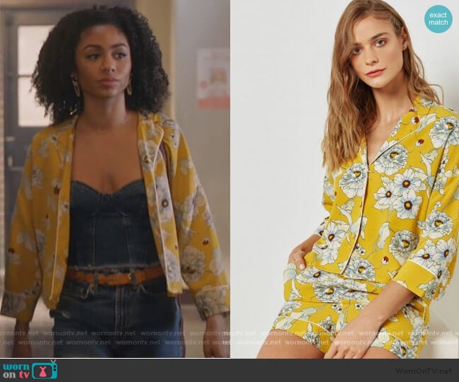 Topshop Pyjama Style Shirt worn by Patience (Chelsea Tavares) on All American