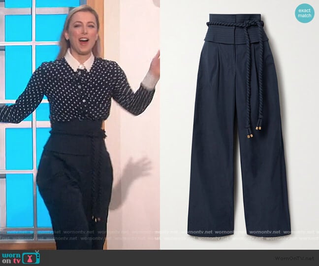 Tory Burch Belted Shell wide-leg pants