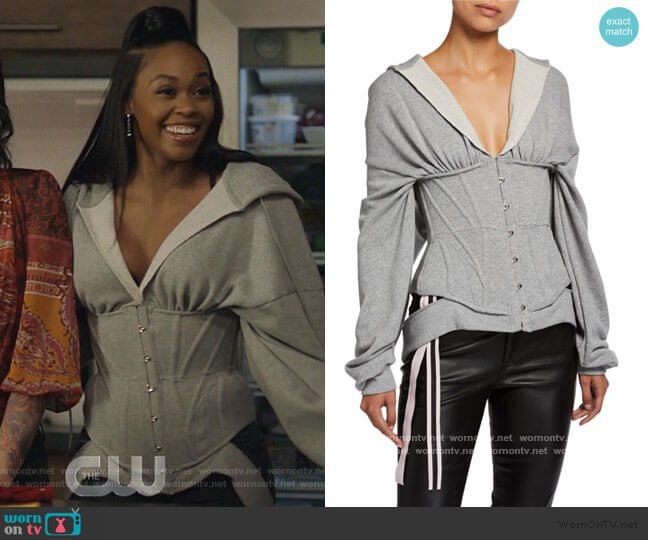 Unravel Provocateur Corset Hoodie worn by Anissa Pierce (Nafessa Williams) on Black Lightning