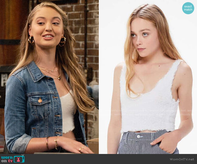 Urban Outfitters Lena Fuzzy Crop Tank worn by Brooke Bishop (Bella Podaras) on The Expanding Universe of Ashley Garcia