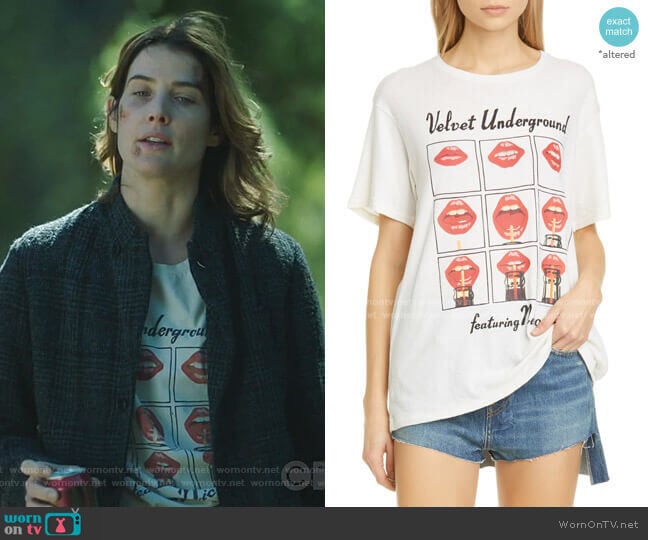 R13 Velvet Underground Oversized Graphic Tee worn by Dex Parios (Cobie Smulders) on Stumptown