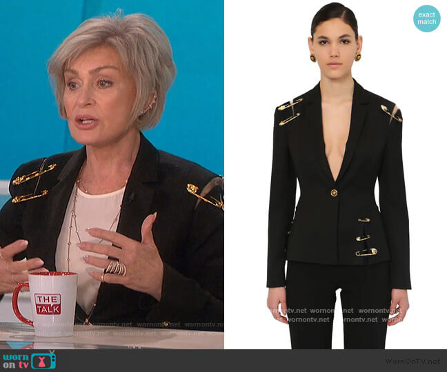 Versace Single Breast Gabardine Jacket worn by Sharon Osbourne on The Talk
