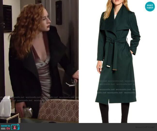 Ted Baker Wrap Coat worn by Mariah Copeland (Camryn Grimes) on The Young and the Restless