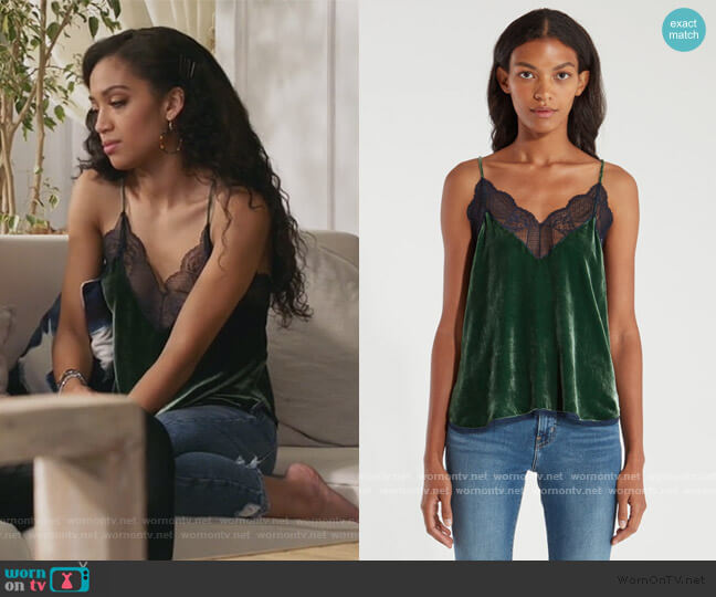 Zadig & Voltaire Christy Velvet Top worn by Olivia Baker (Samantha Logan) on All American
