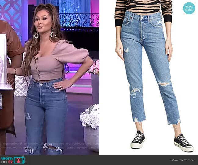 Agolde Jamie Hi Rise Classic Jeans worn by Adrienne Houghton on The Real
