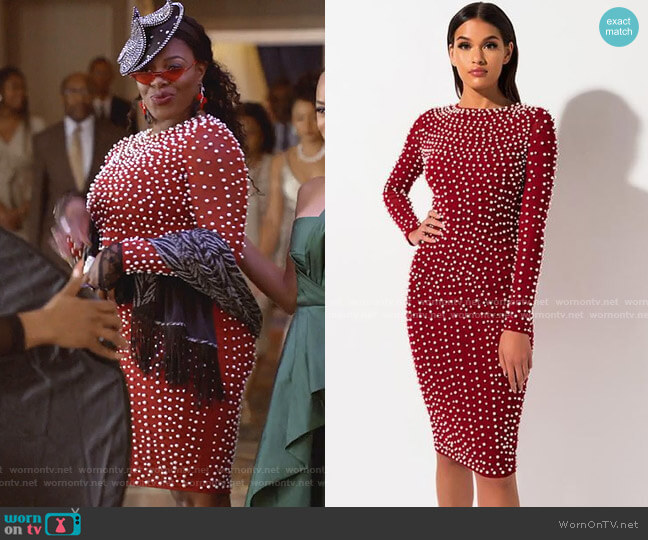 Akira Label Covered in Pearls Dress worn by Porsha Taylor (Ta'Rhonda Jones) on Empire