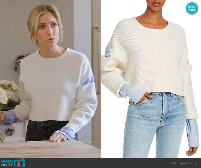 Alexanderwang.t Ribbed Bilayer Cropped Pullover worn by Kristin Cavallari on Very Cavallari