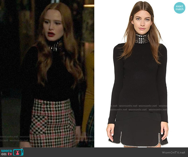 Alexander Wang Studded Turtleneck worn by Cheryl Blossom (Madelaine Petsch) on Riverdale