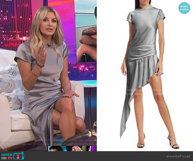 Alexander Wang Asymmetric Draped Mini Dress worn by Morgan Stewart on E! News